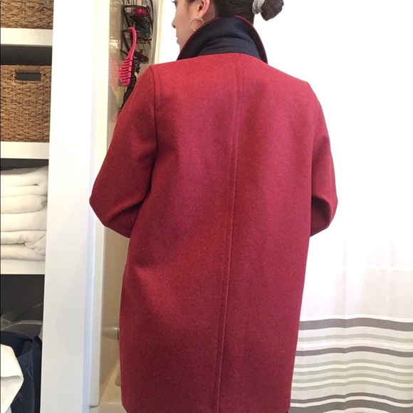 SOLD J.crew wool coat in red - Picture 2 of 7